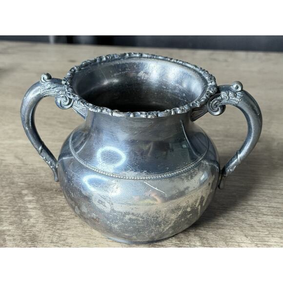 Van Bergh Silver Sugar Quadruple Plate Rochester NY Open NO LID - Picture 4 of 10